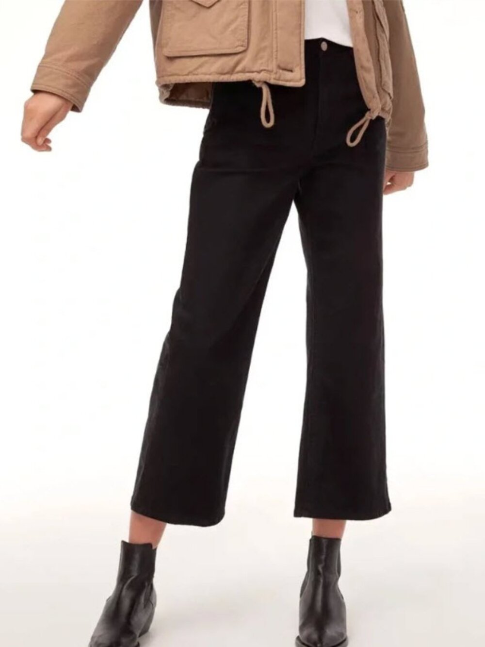 Wilfred Free Black Ashika Pants Wide Leg Stretch Denim Size 8